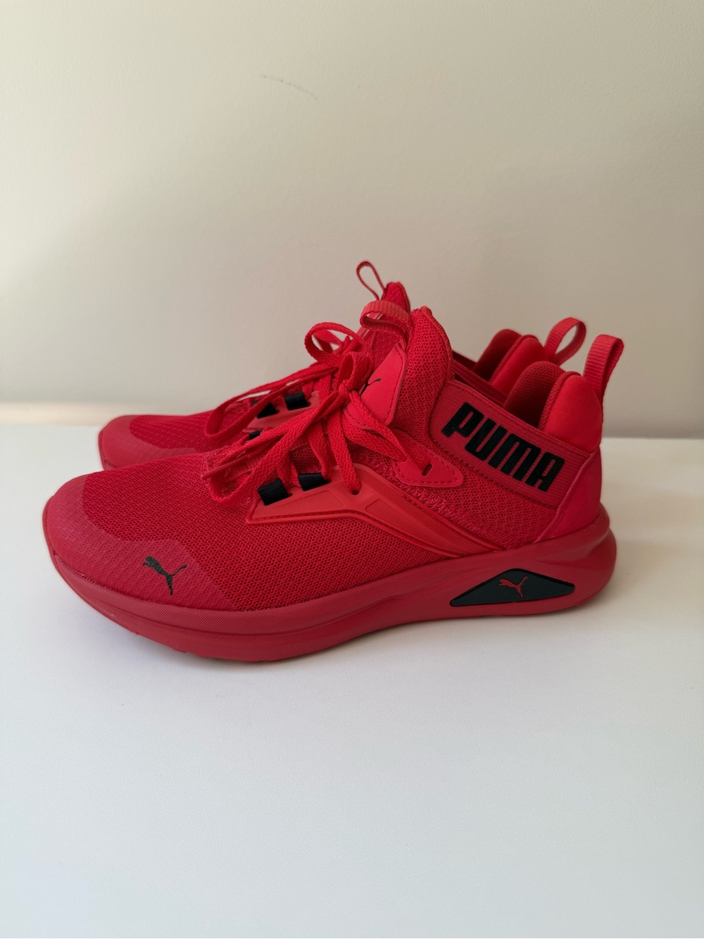 Puma Kids Red Breathable Lace-Up Sneakers